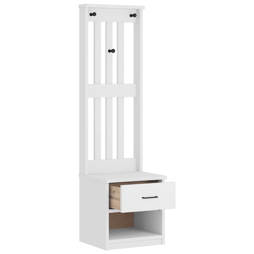 White Solid Pine Hall Tree SANDENS 45x40x159.5 cm