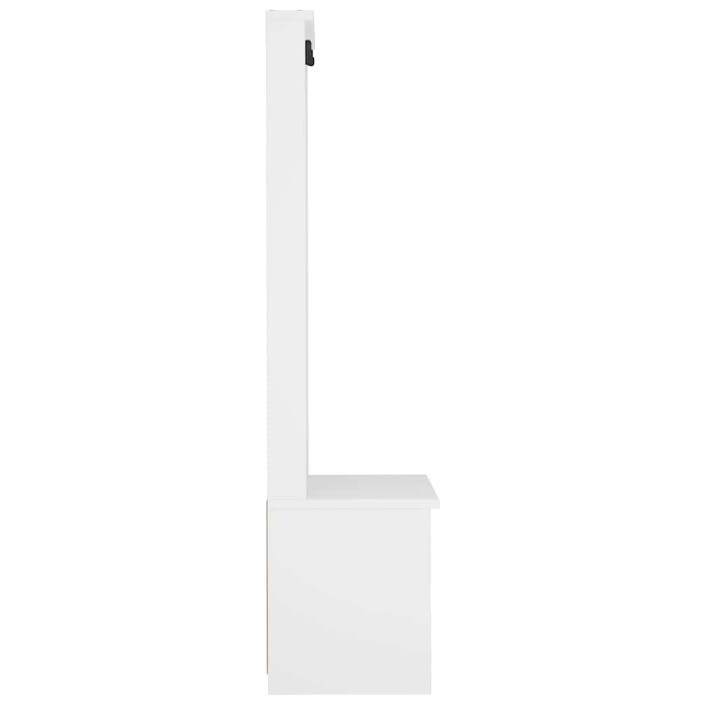White Solid Wood Hall Tree SANDENS 87x40x159.5 cm Pine Finish