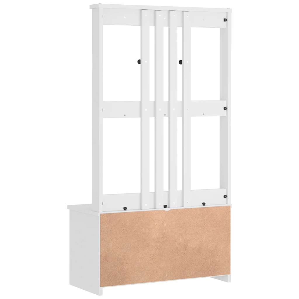 White Solid Wood Hall Tree SANDENS 87x40x159.5 cm Pine Finish