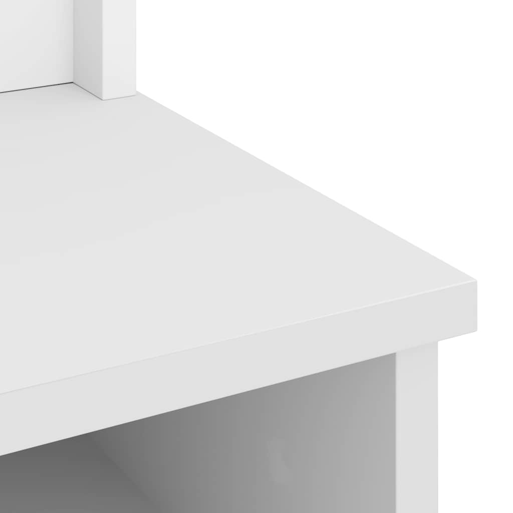 White Solid Wood Hall Tree SANDENS 87x40x159.5 cm Pine Finish