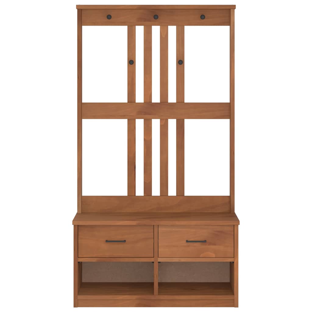 Solid Pine Hall Tree SANDENS - 87x40x159.5cm for Stylish Organizing
