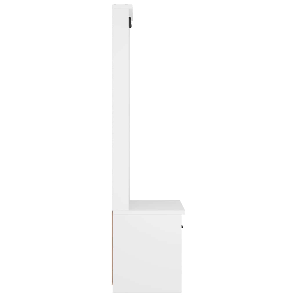 Solid Pine Hall Tree SANDENS, White, 87x40x159.5cm