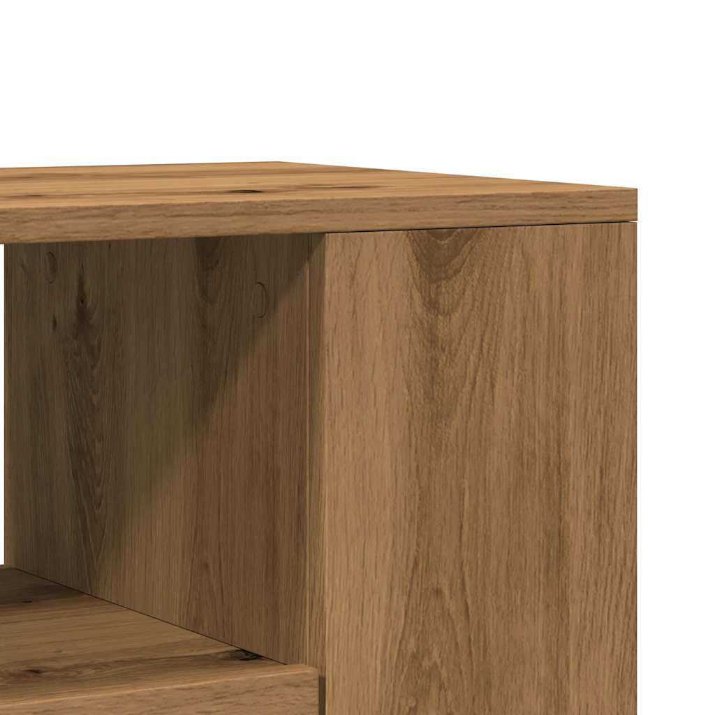 TV Cabinet with Wheels Artisan Oak 102x34.5x43 cm Engineered Wood
