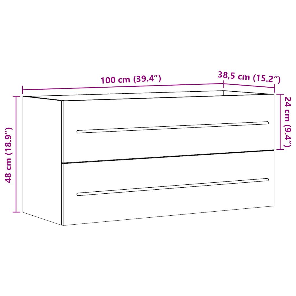 Sonoma Oak Sink Cabinet 100x38.5x48 cm - Durable Engineered Wood