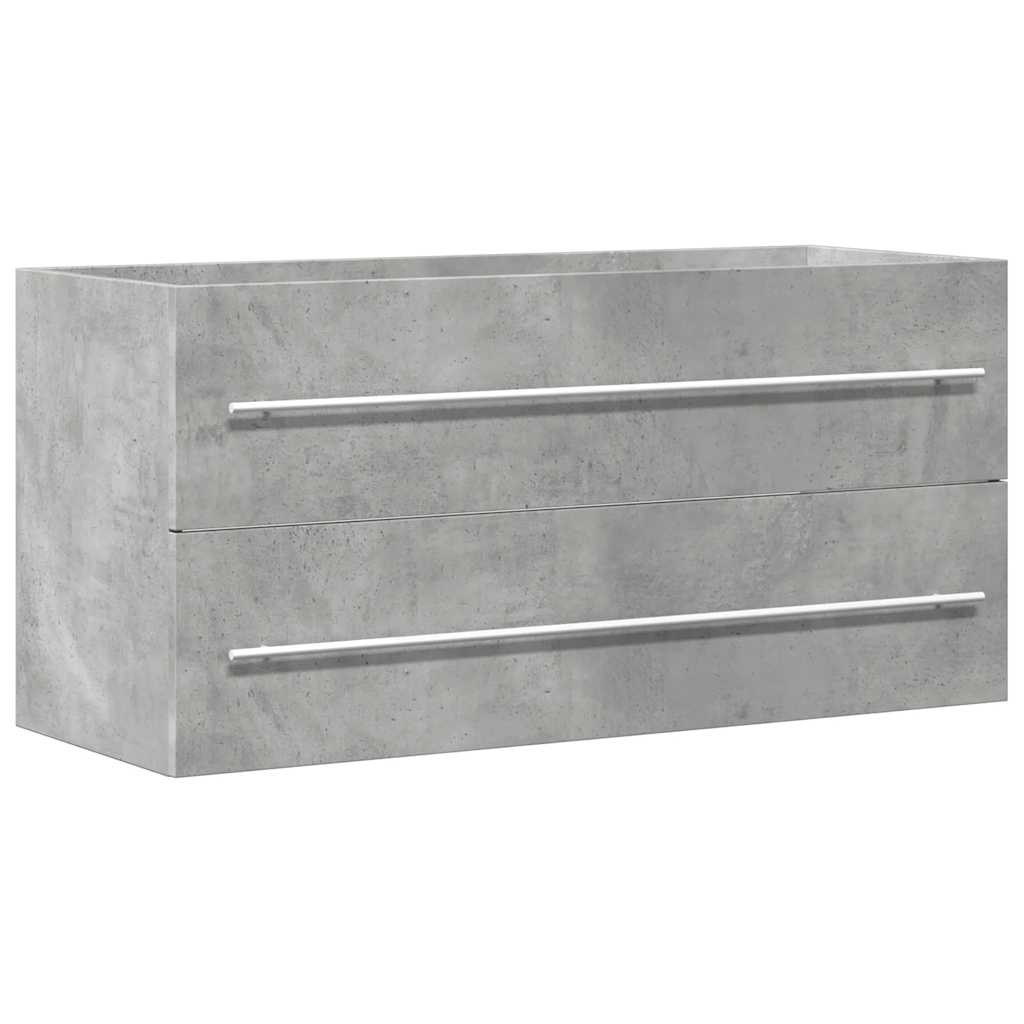 Concrete Grey Engineered Wood Sink Cabinet, 100x38.5x48 cm