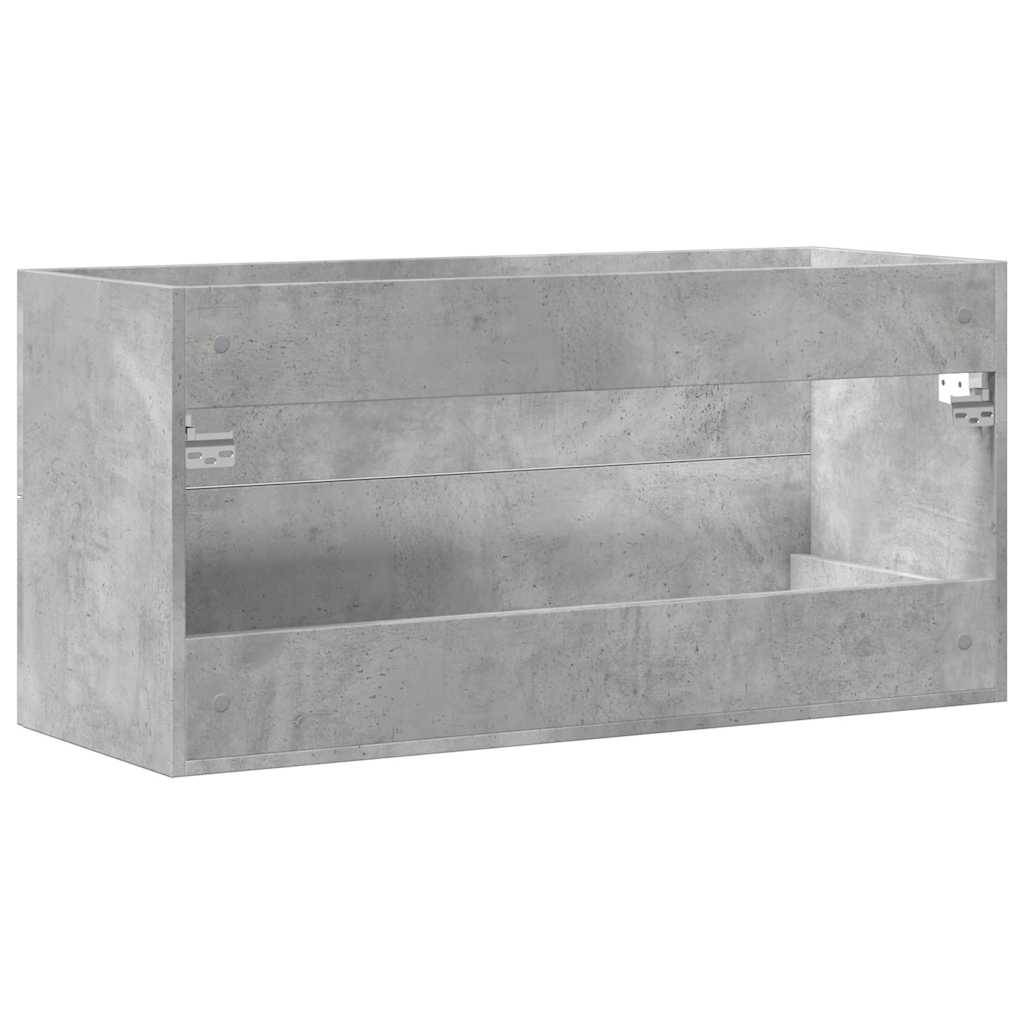 Concrete Grey Engineered Wood Sink Cabinet, 100x38.5x48 cm