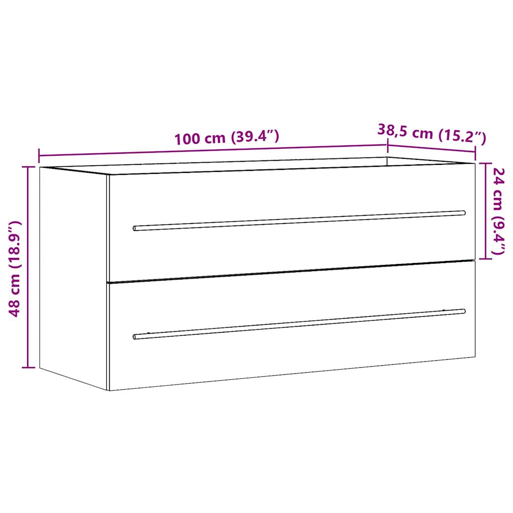 Concrete Grey Engineered Wood Sink Cabinet, 100x38.5x48 cm