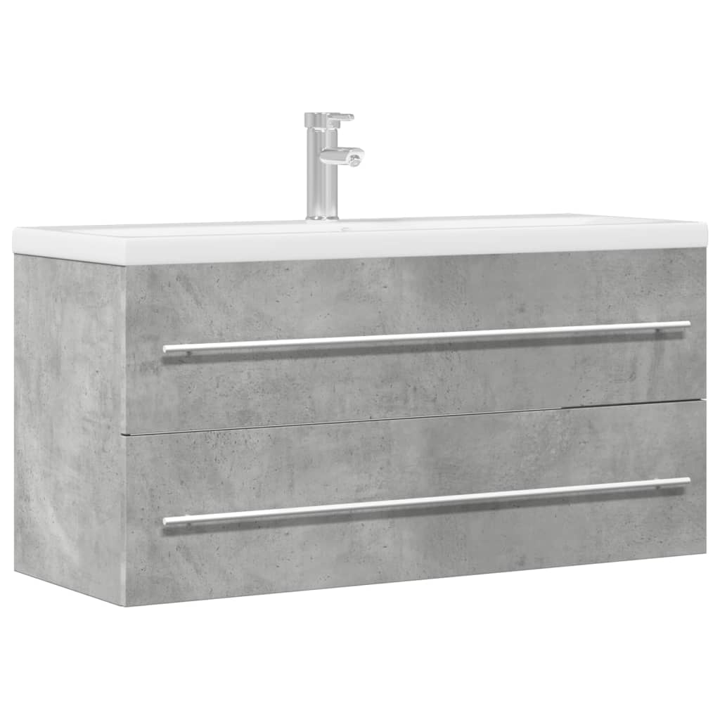 Concrete Grey Engineered Wood Sink Cabinet, 100x38.5x48 cm