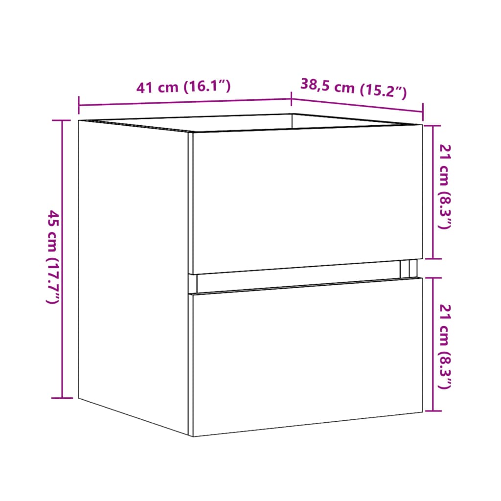 Sonoma Oak Sink Cabinet, 41x38.5x45cm, Engineered Wood Finish