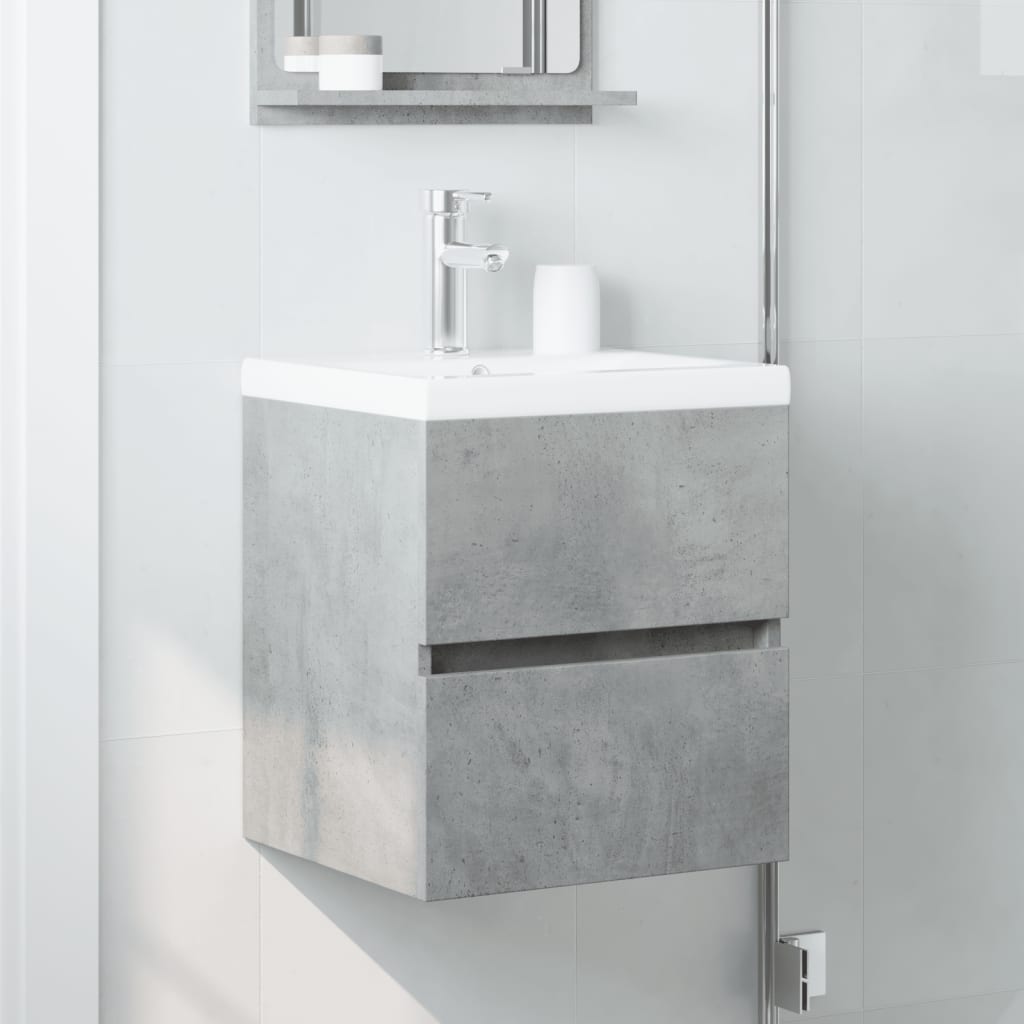 Concrete Grey Engineered Wood Sink Cabinet - 41x38.5x45 cm