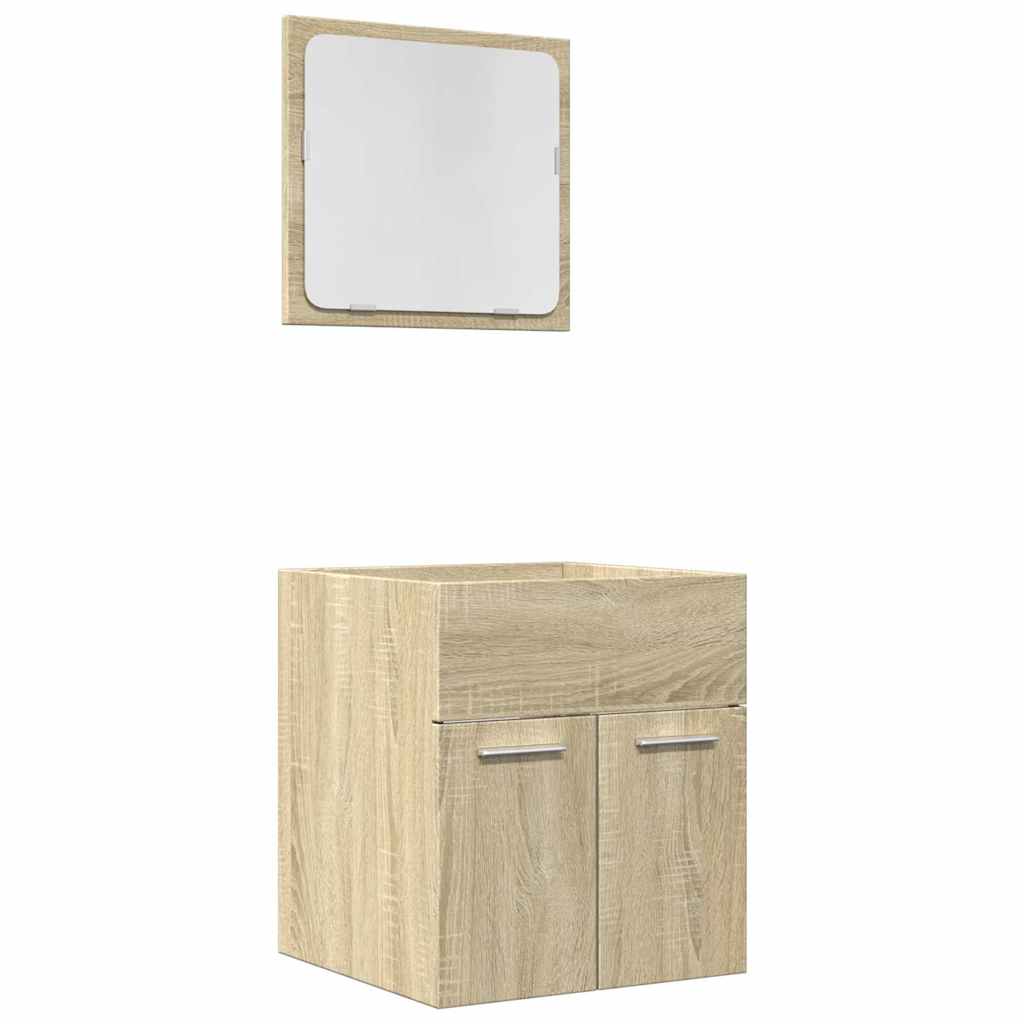 2 Piece Bathroom Furniture Set - Sonoma Oak Engineered Wood