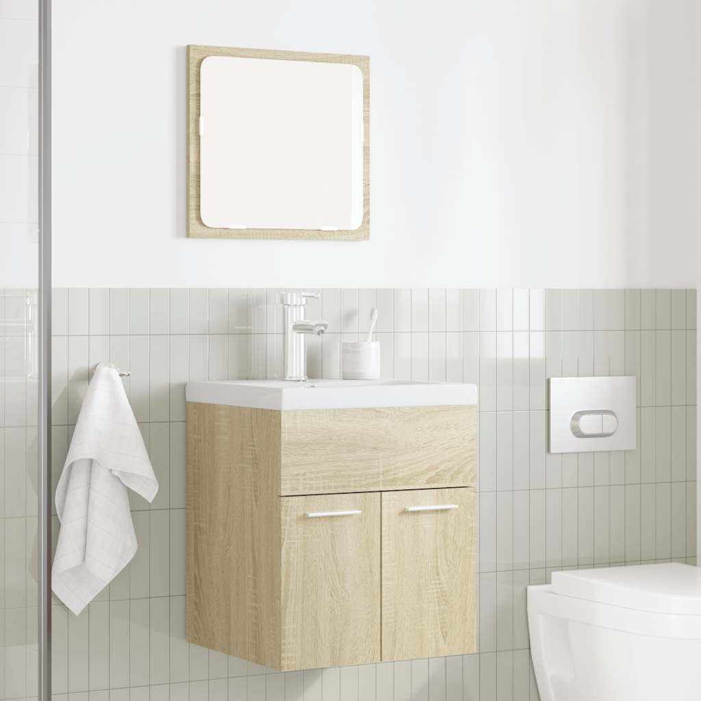 2 Piece Bathroom Furniture Set - Sonoma Oak Engineered Wood