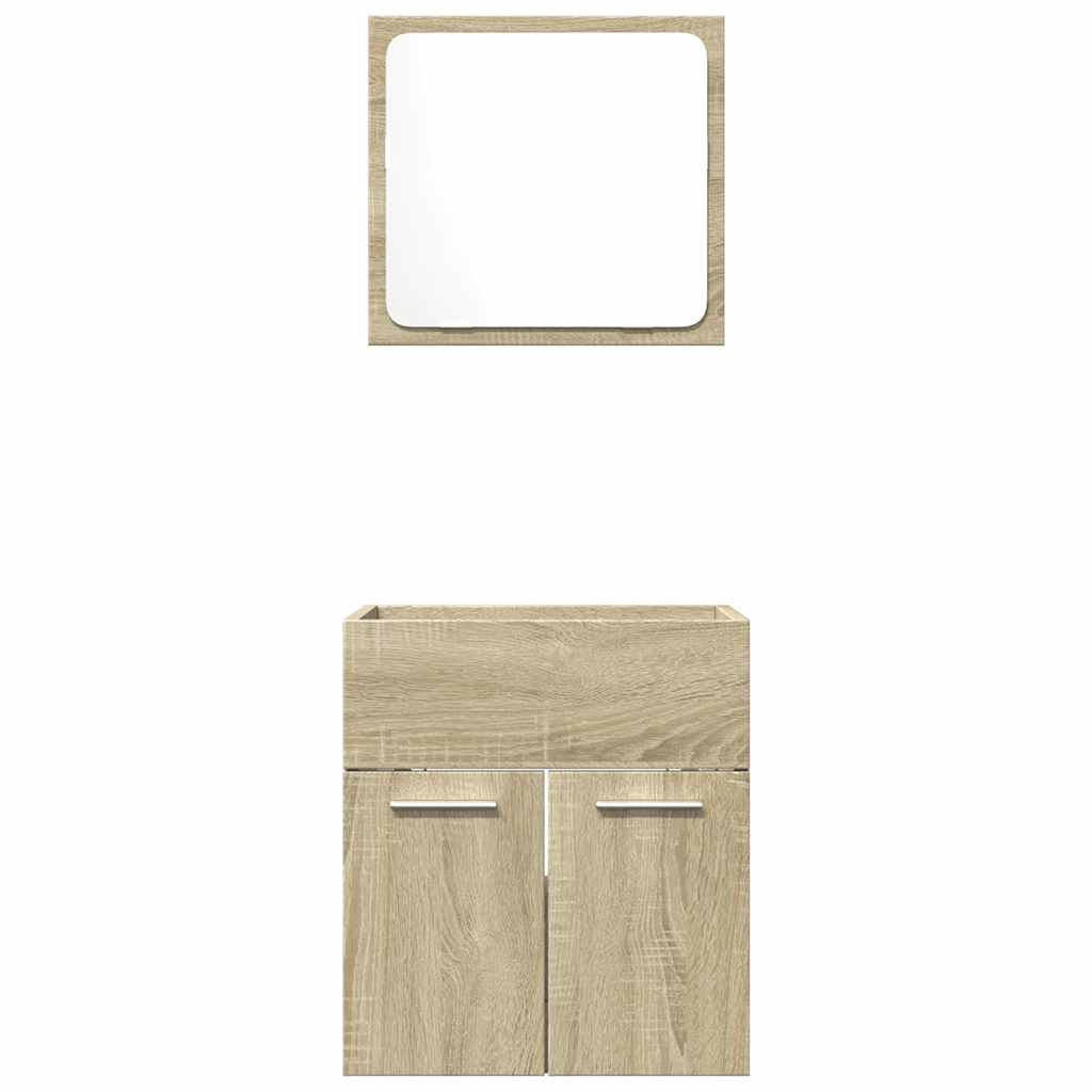 2 Piece Bathroom Furniture Set - Sonoma Oak Engineered Wood