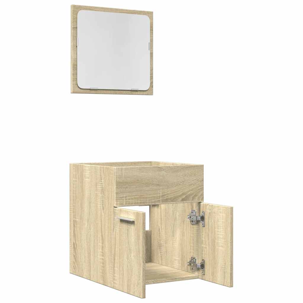 2 Piece Bathroom Furniture Set - Sonoma Oak Engineered Wood