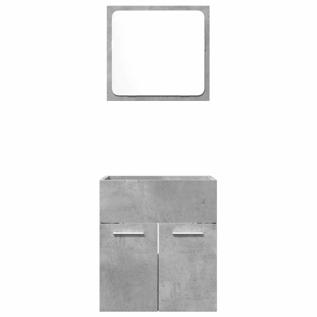Concrete Grey 2-Piece Bathroom Furniture Set - Engineered Wood