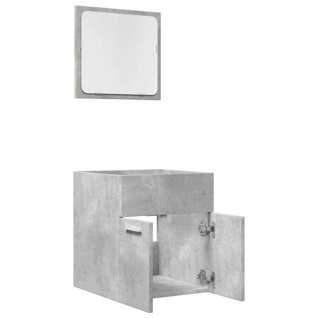 Concrete Grey 2-Piece Bathroom Furniture Set - Engineered Wood