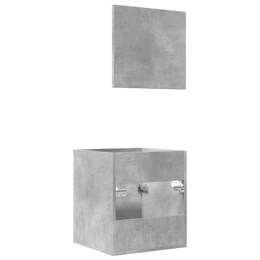 Concrete Grey 2-Piece Bathroom Furniture Set - Engineered Wood