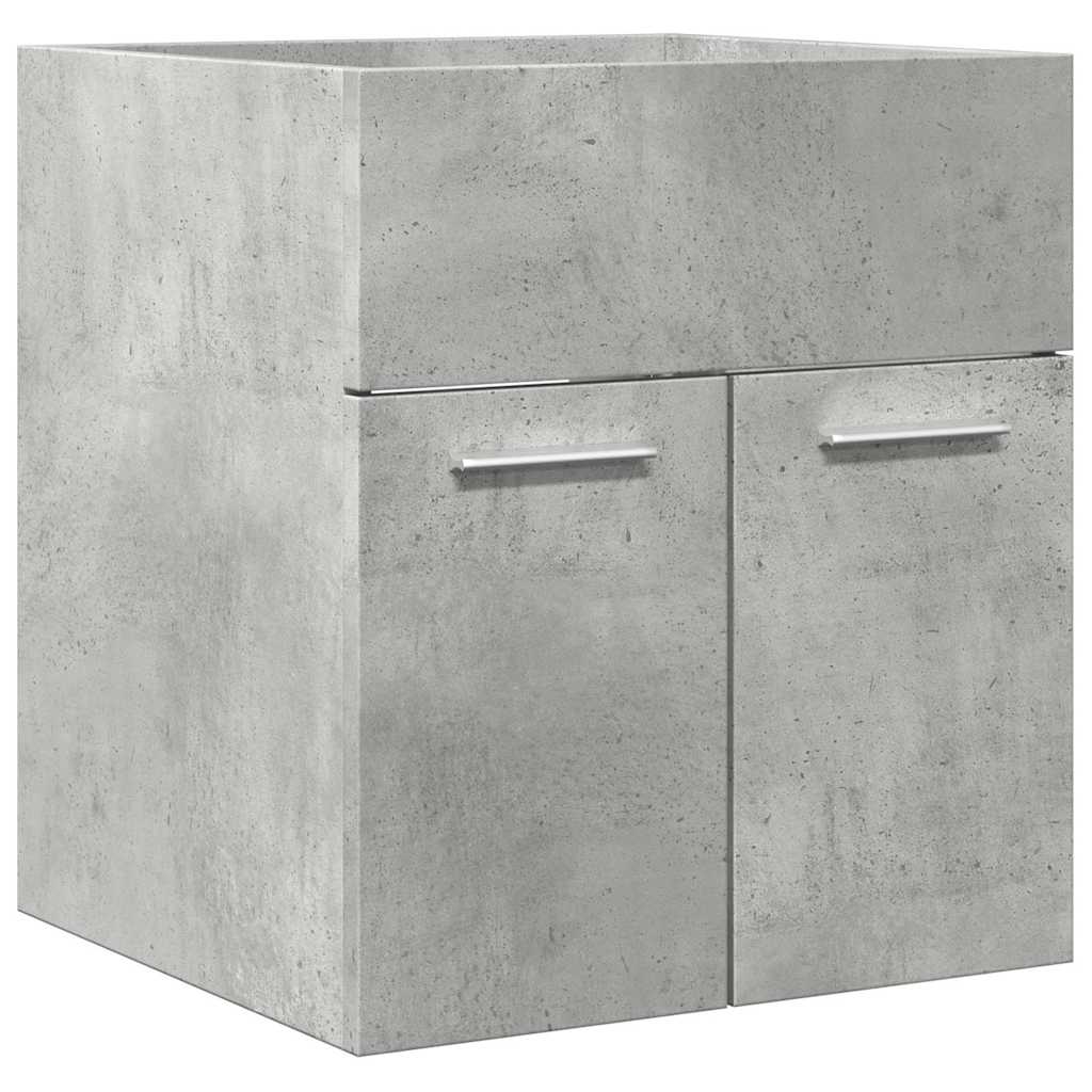 Concrete Grey 2-Piece Bathroom Furniture Set - Engineered Wood