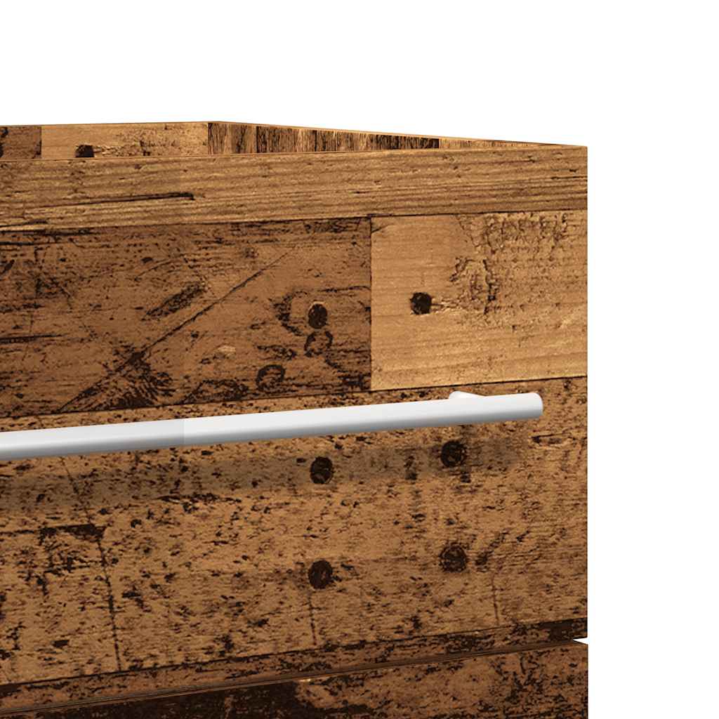 Rustic Old Wood 2-Piece Bathroom Furniture Set - Engineered Wood