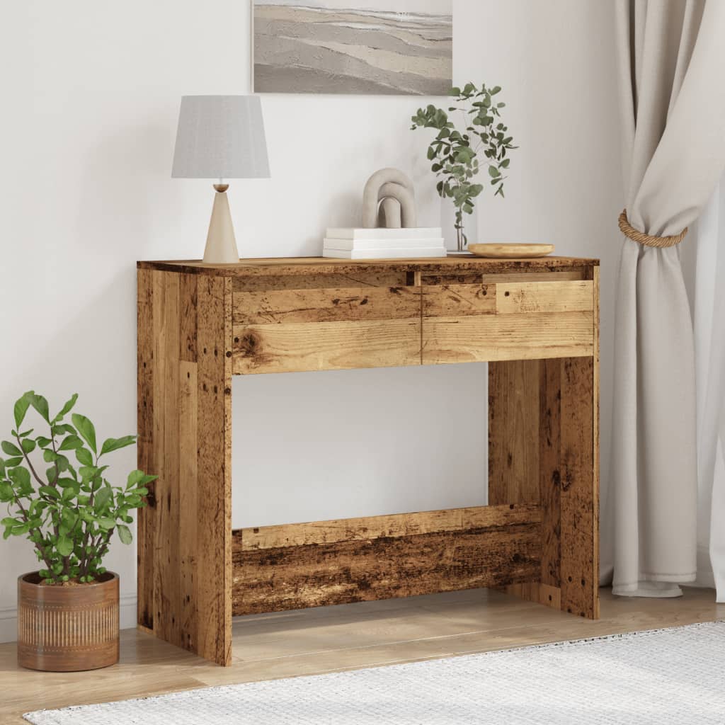 Rustic Console Table 89x41x76.5 cm Engineered Wood - Vintage Charm