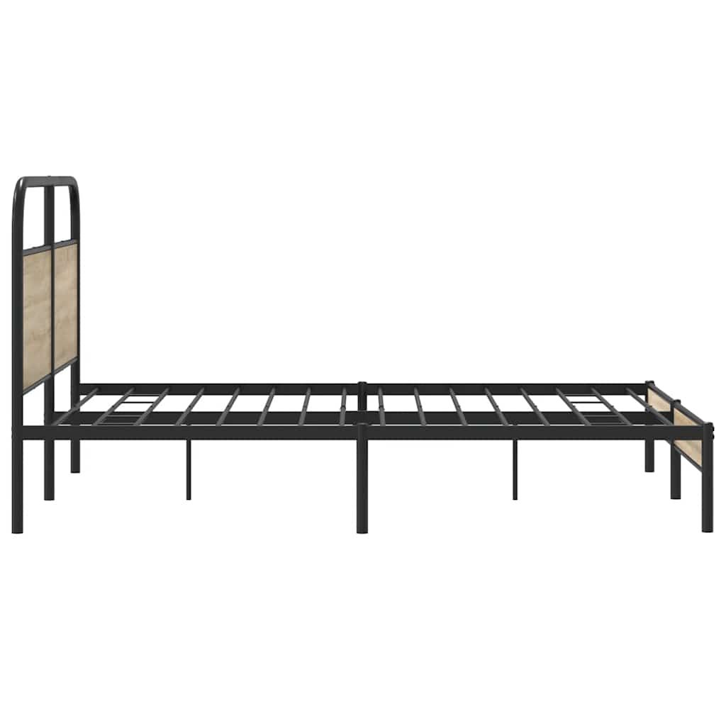 Bed Frame Without Mattress 160x200 cm Smoked Oak Engineered Wood