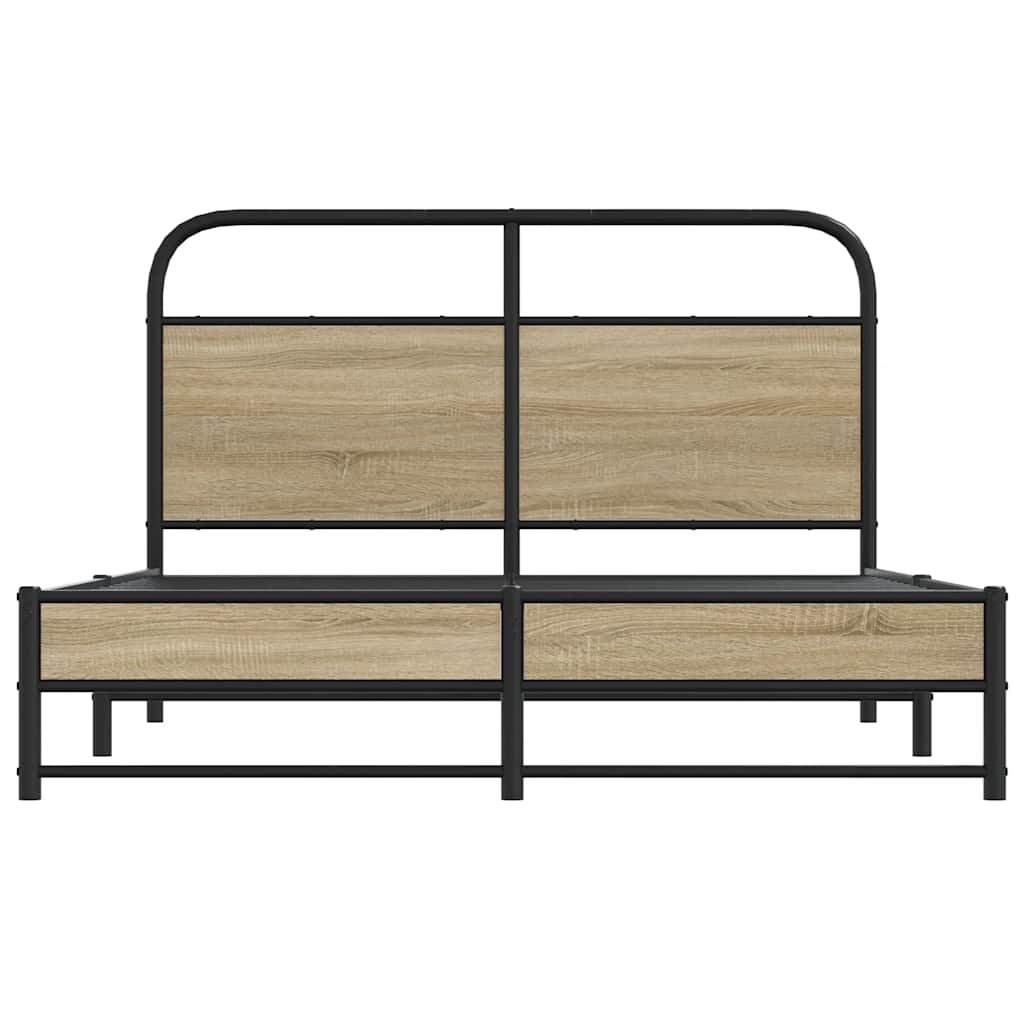 Bed Frame Without Mattress 140x200 cm Smoked Oak Engineered Wood