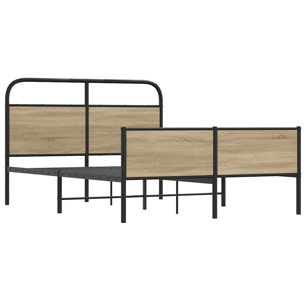 Bed Frame without Mattress 120x190 cm Sonoma Oak Engineered Wood