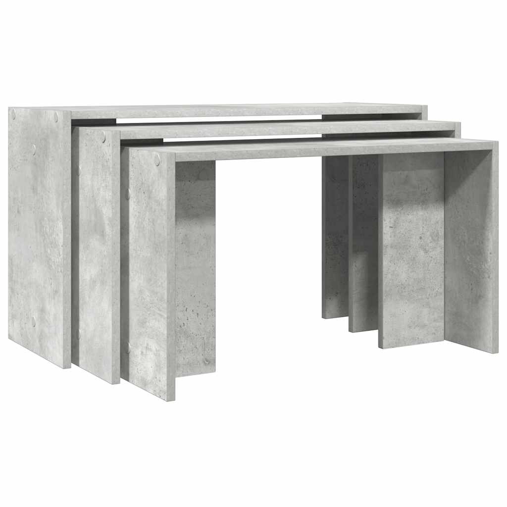 Concrete Grey Engineered Wood Nesting Tables - Set of 3