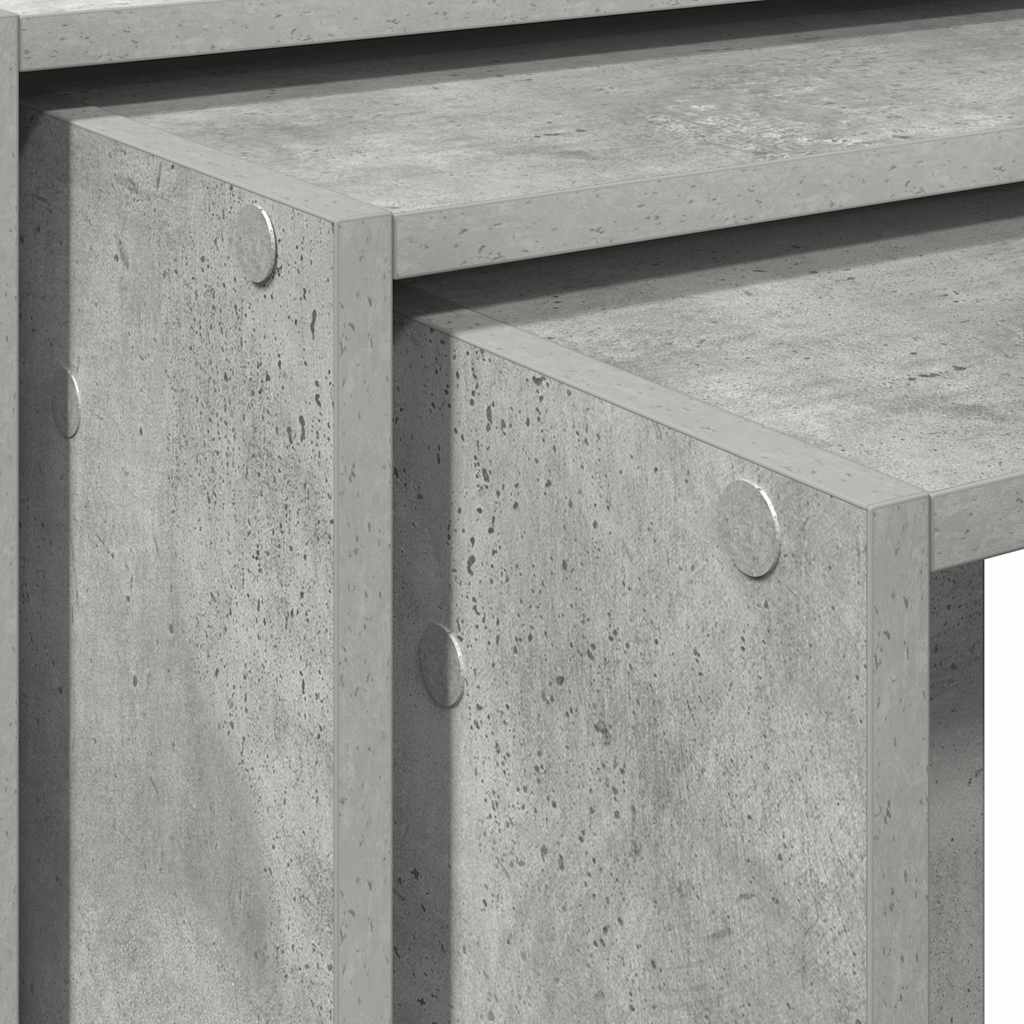 Concrete Grey Engineered Wood Nesting Tables - Set of 3