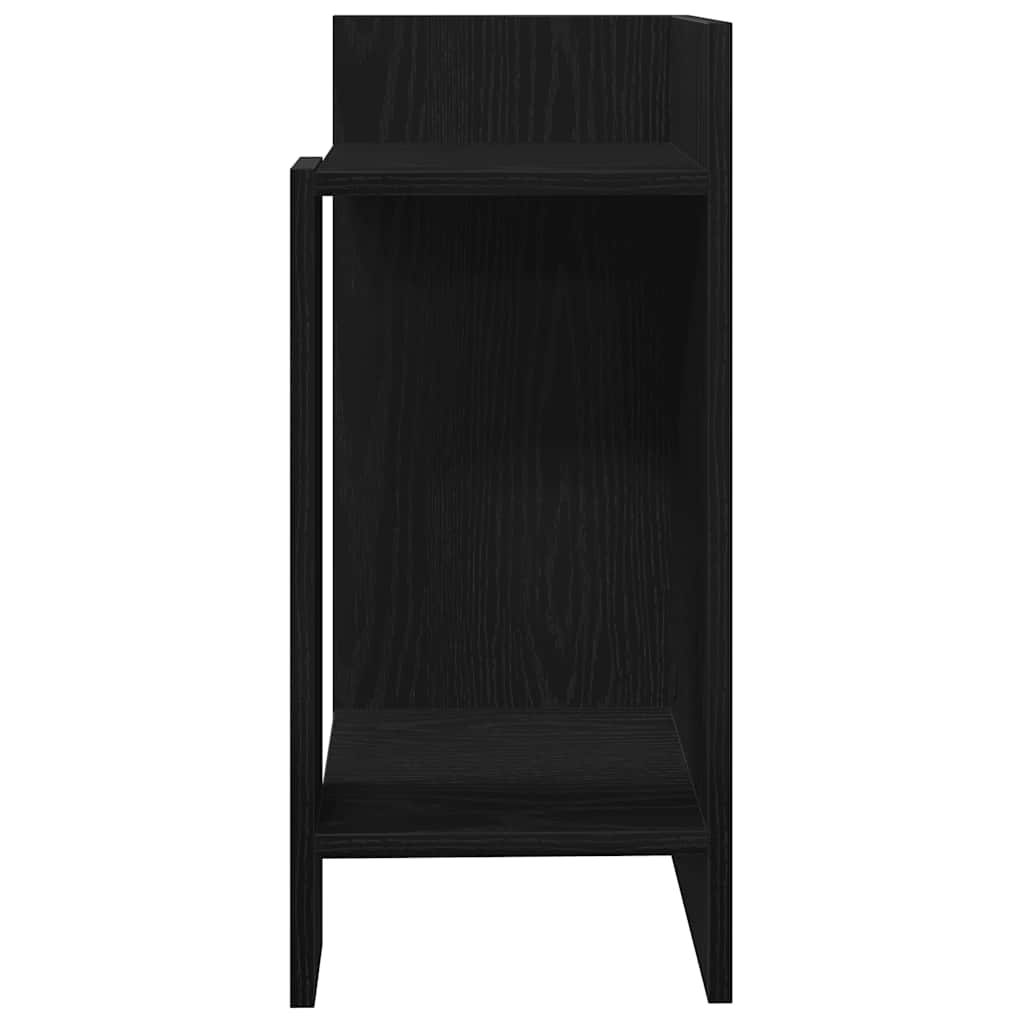 Elegant Black Side Tables 2 pcs with Shelves, 25.5x27x60 cm