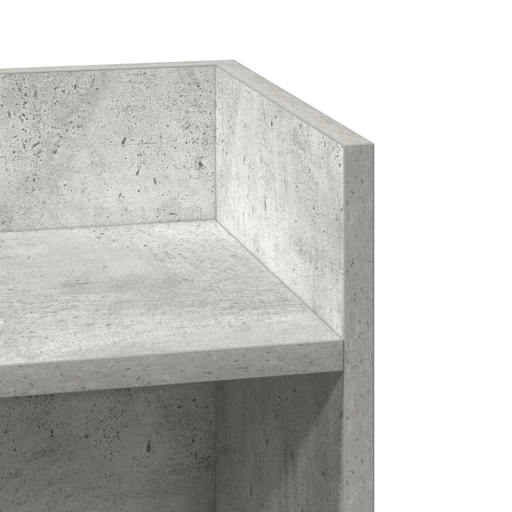 Concrete Grey Side Tables with Shelf - 2 Pcs, 25.5x27x60 cm