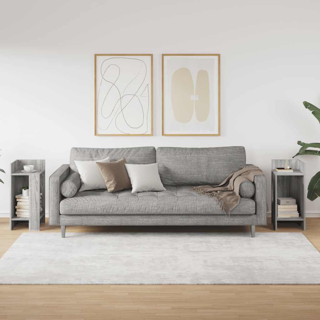 Grey Sonoma Side Tables with Shelf - Set of 2, 25.5x27x60 cm