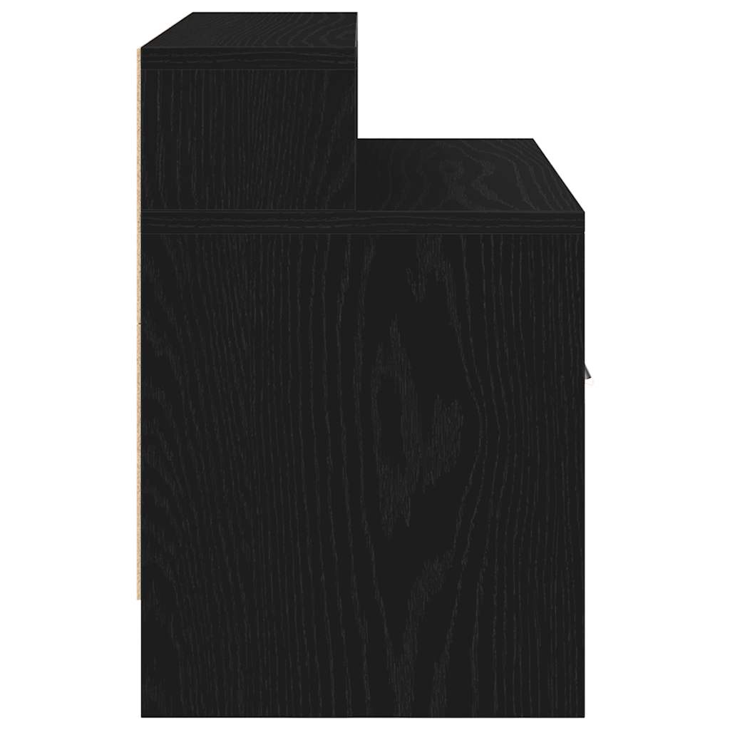 Bedside Cabinet with Drawer Black Oak 51x31x47 cm