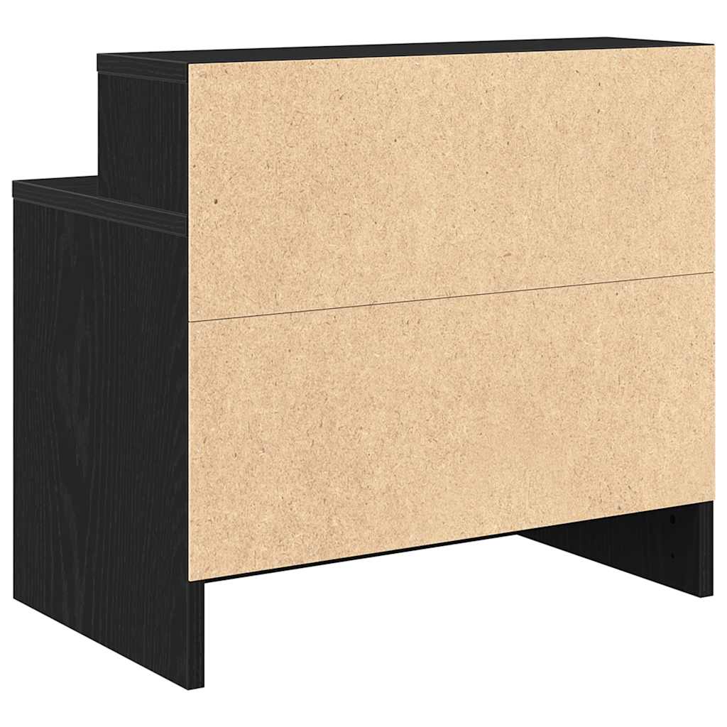 Bedside Cabinet with Drawer Black Oak 51x31x47 cm