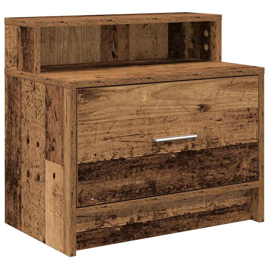 Bedside Cabinet with Drawer Old Wood 51x31x47 cm