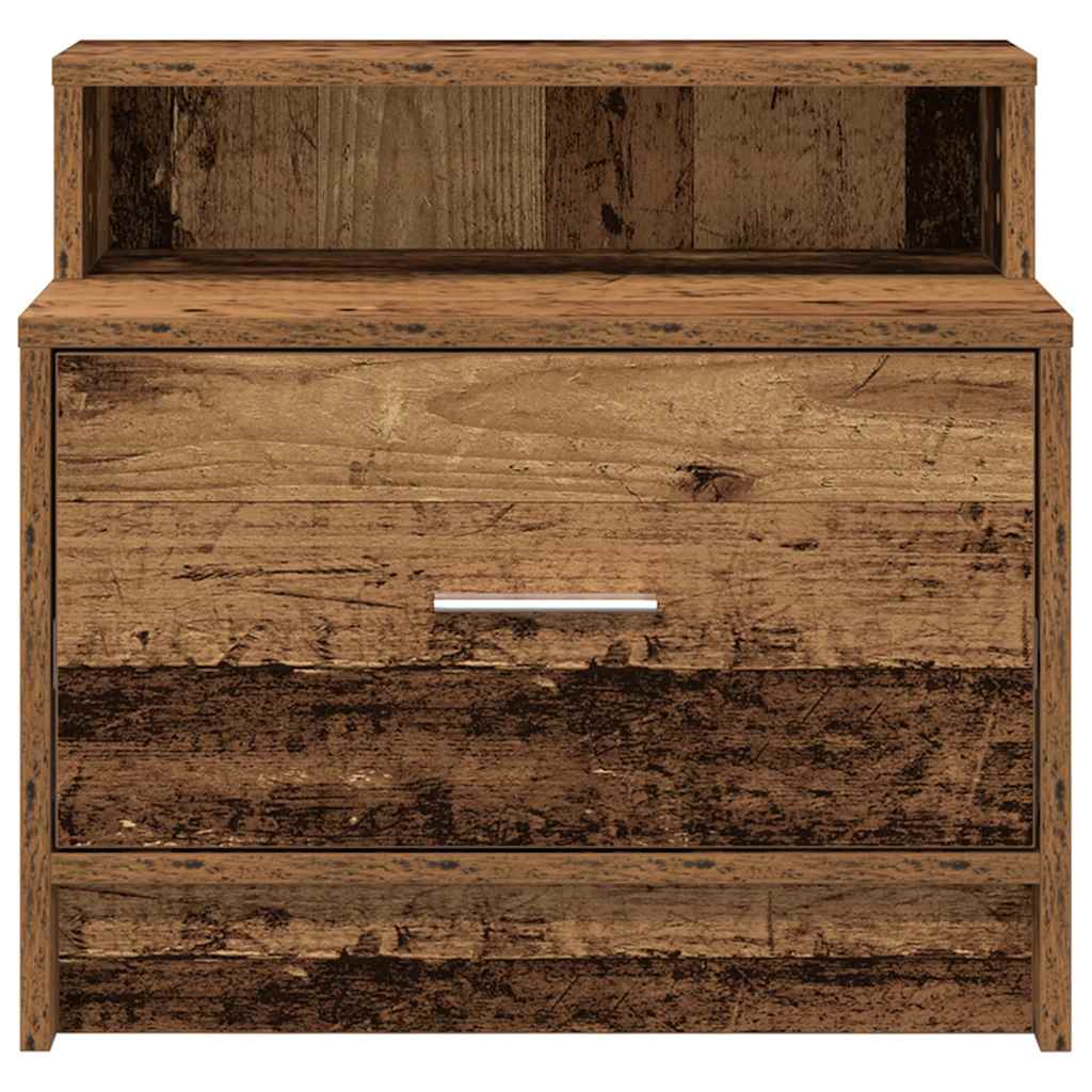 Bedside Cabinet with Drawer Old Wood 51x31x47 cm