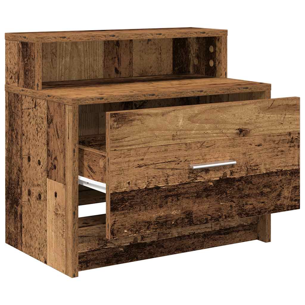 Bedside Cabinet with Drawer Old Wood 51x31x47 cm