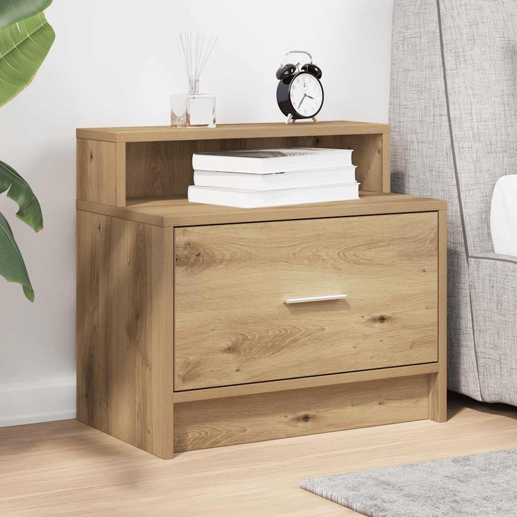 Bedside Cabinet with Drawer Artisan Oak 51x31x47 cm