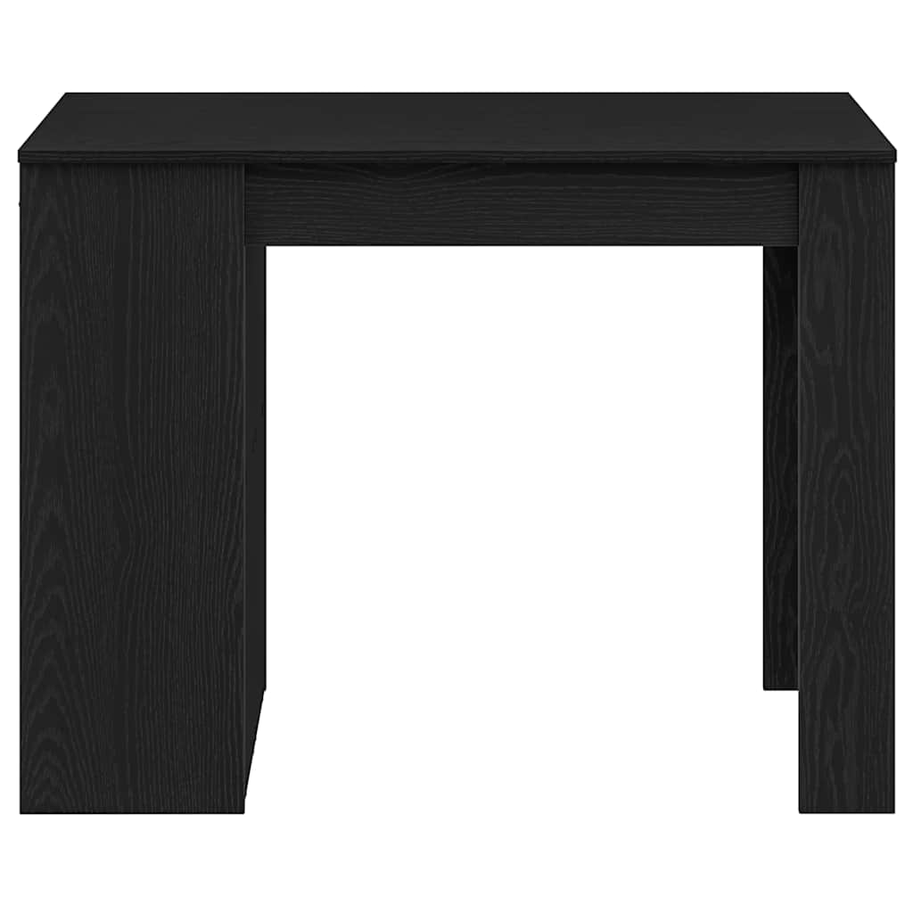 Black Oak Desk with Drawer & Shelf - 102x62x77.5 cm, Engineered Wood