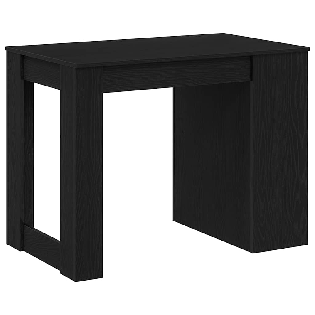 Black Oak Desk with Drawer & Shelf - 102x62x77.5 cm, Engineered Wood