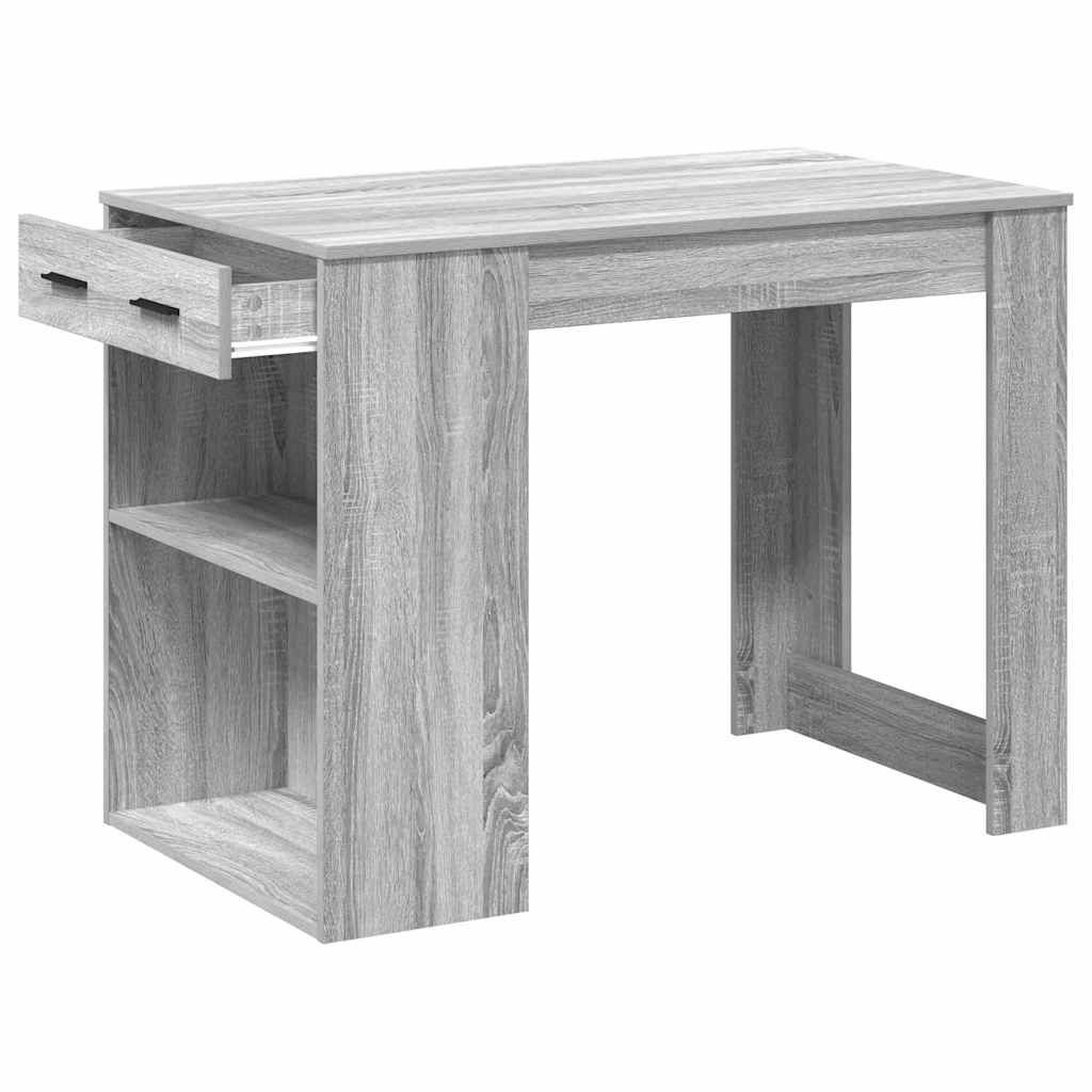 Grey Sonoma Engineered Wood Desk with Drawer & Shelf, 102x62x77.5 cm
