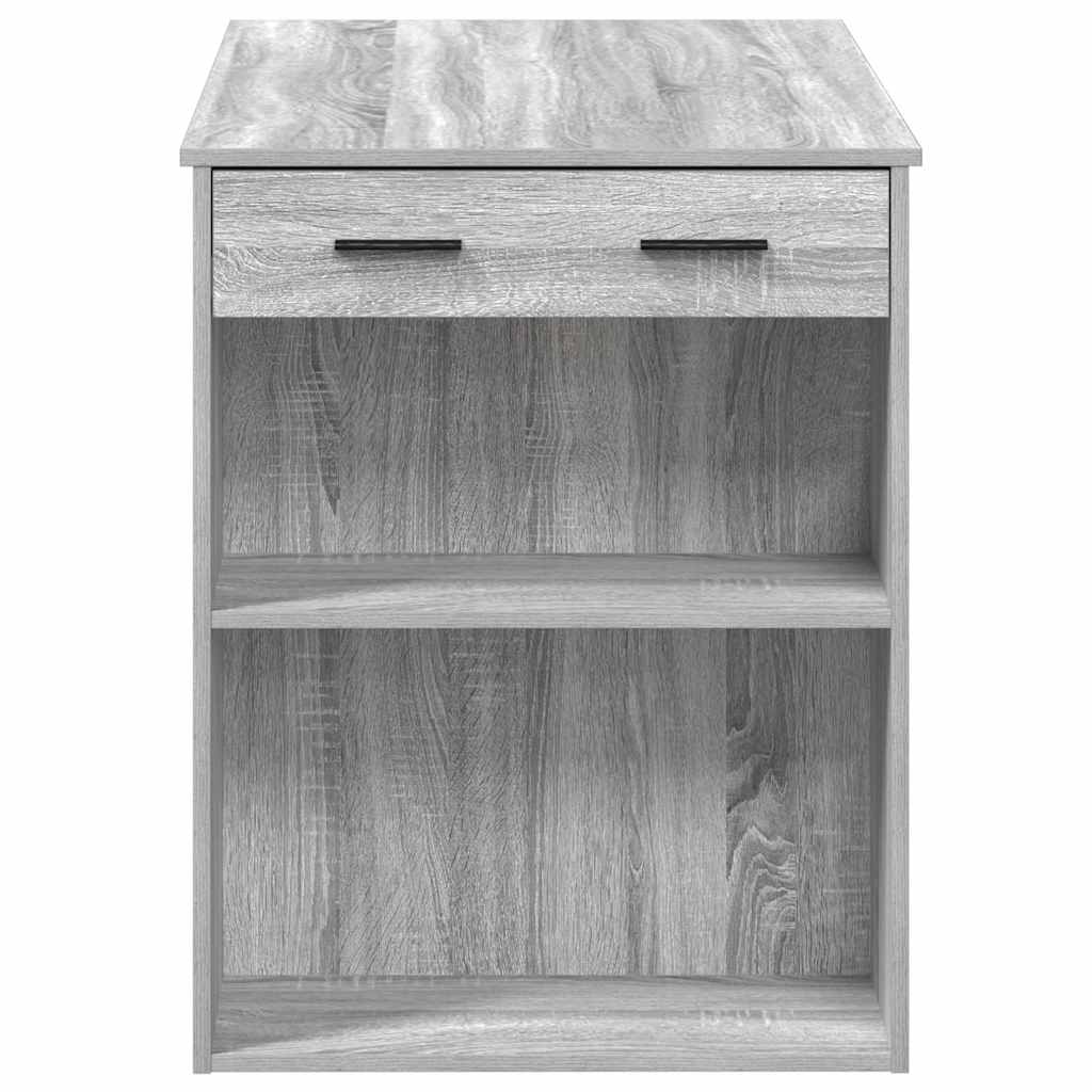 Grey Sonoma Engineered Wood Desk with Drawer & Shelf, 102x62x77.5 cm