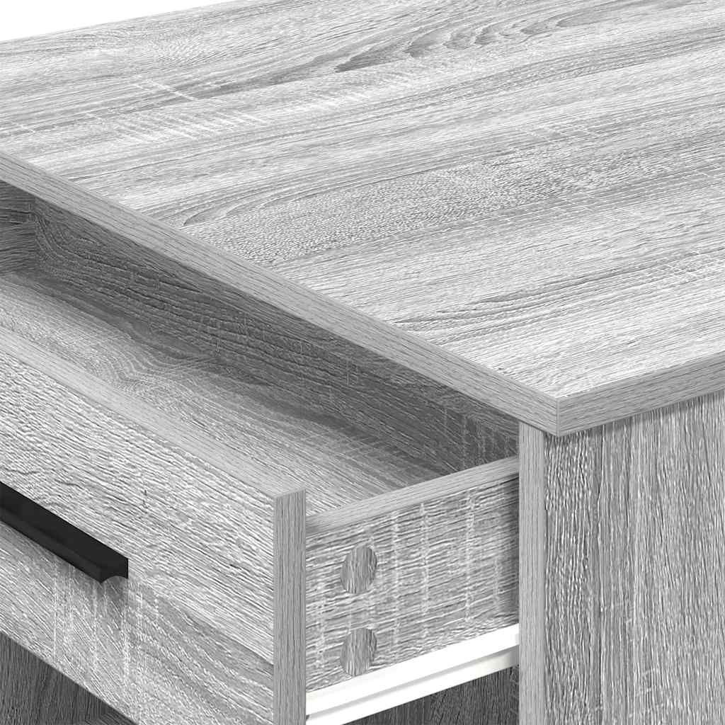 Grey Sonoma Engineered Wood Desk with Drawer & Shelf, 102x62x77.5 cm