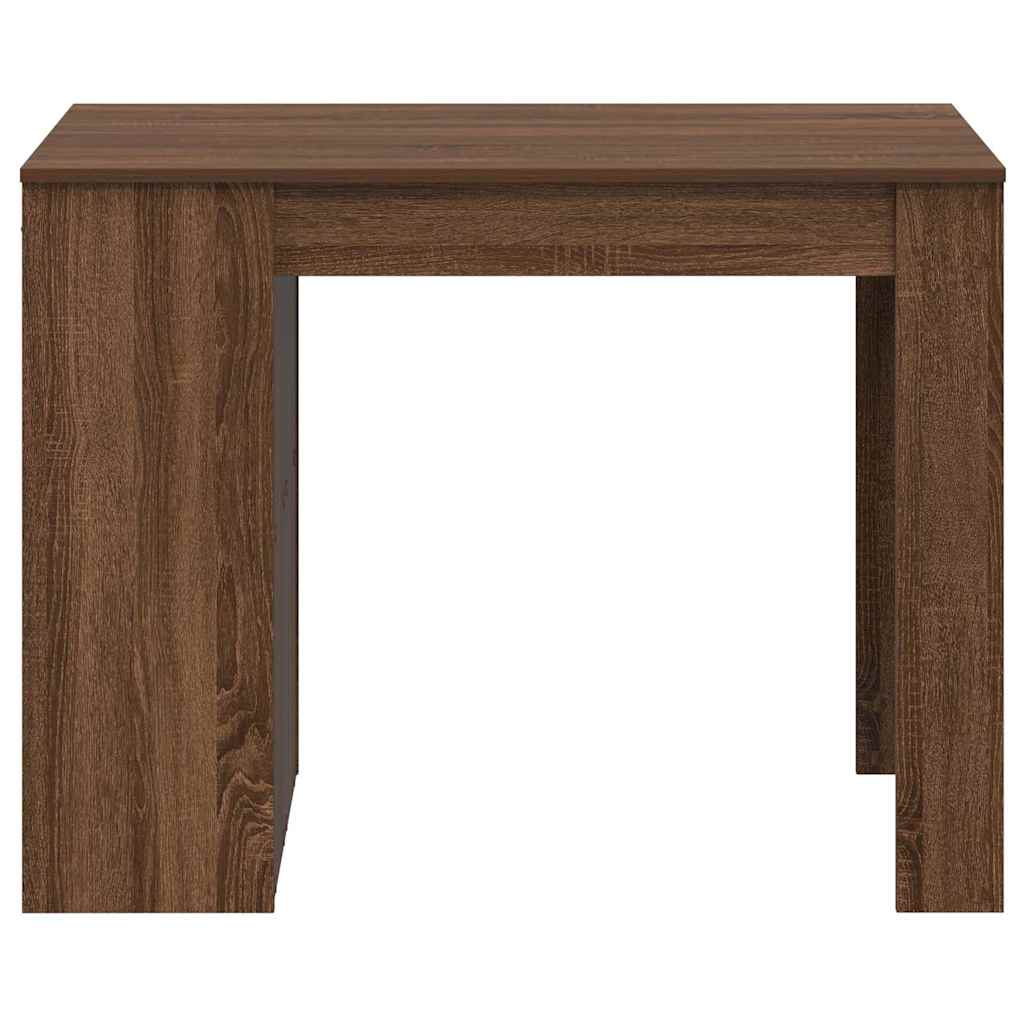 Brown Oak Desk with Drawer & Shelf - 102x62x77.5 cm Engineered Wood