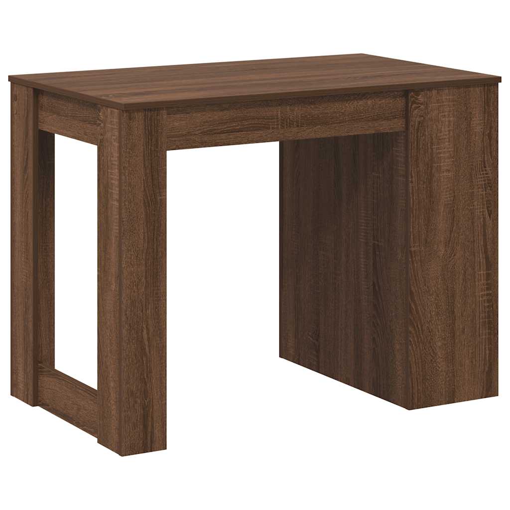 Brown Oak Desk with Drawer & Shelf - 102x62x77.5 cm Engineered Wood