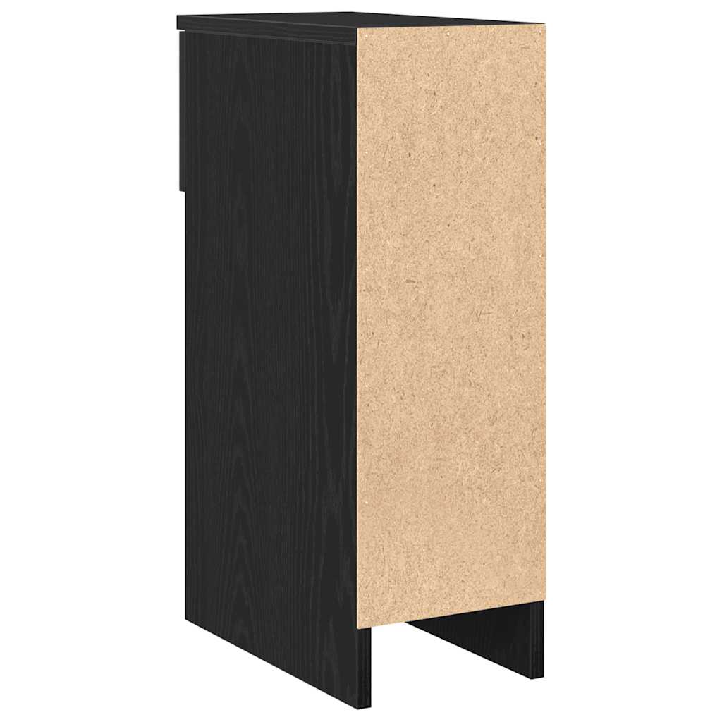Bedside Cabinet with Drawer Black Oak 20x36x60 cm