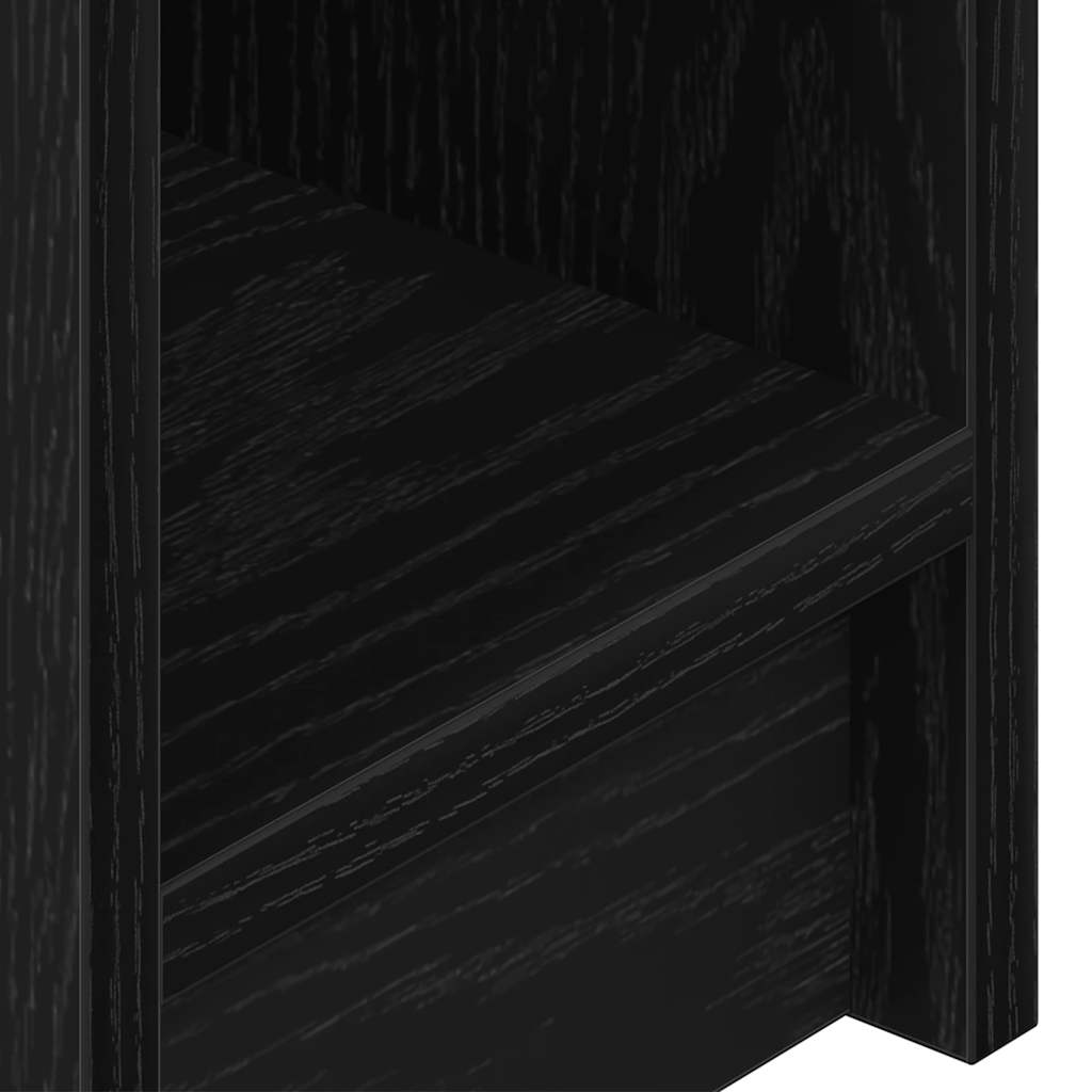 Bedside Cabinet with Drawer Black Oak 20x36x60 cm