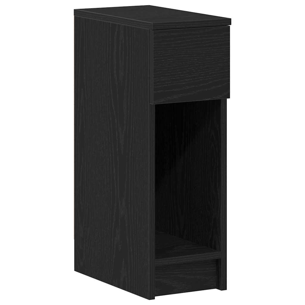 Bedside Cabinets with Drawer 2 pcs Black Oak 20x36x60 cm