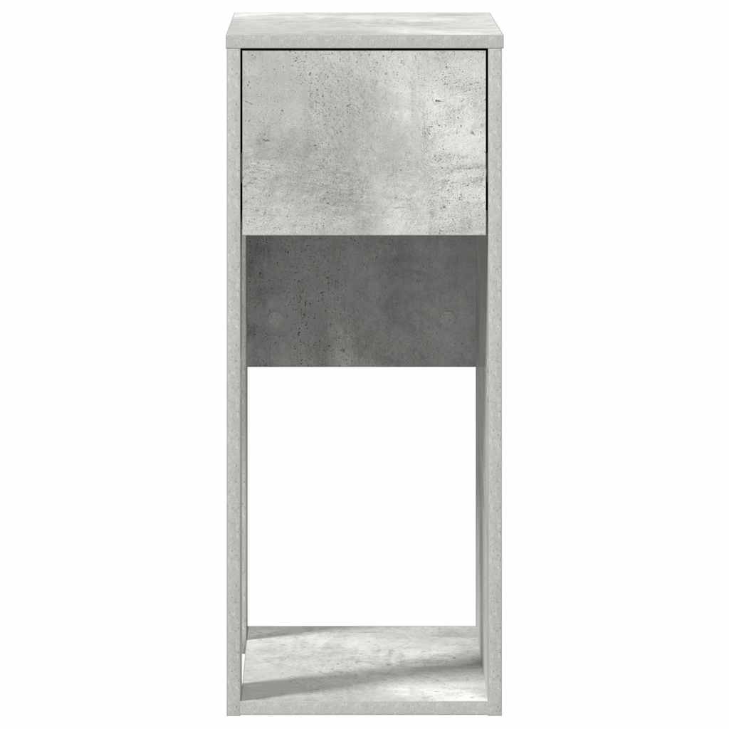 Concrete Grey Computer Tower Stand with Drawer - 30x44x74 cm