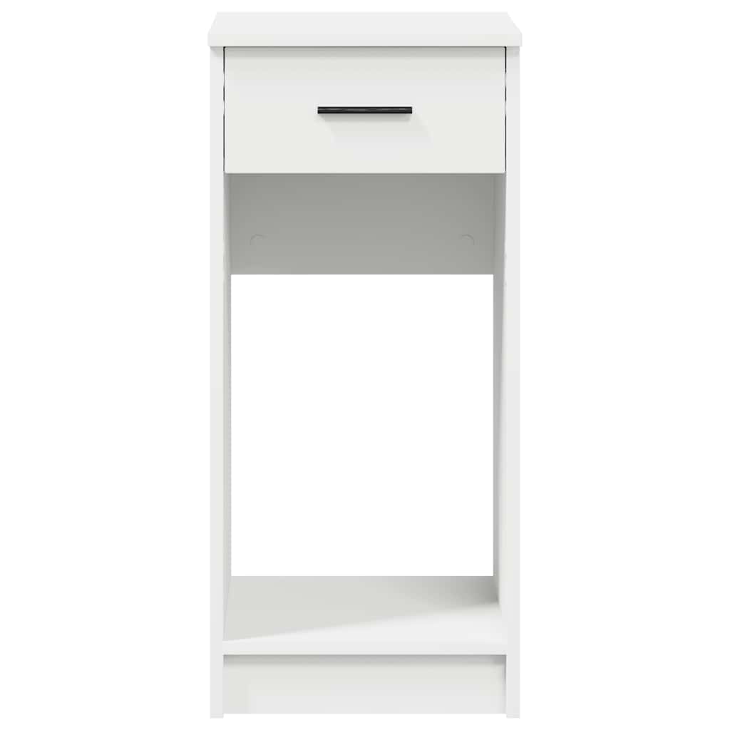 White Computer Tower Stand with Drawer, 35x45x77 cm - Sleek & Durable